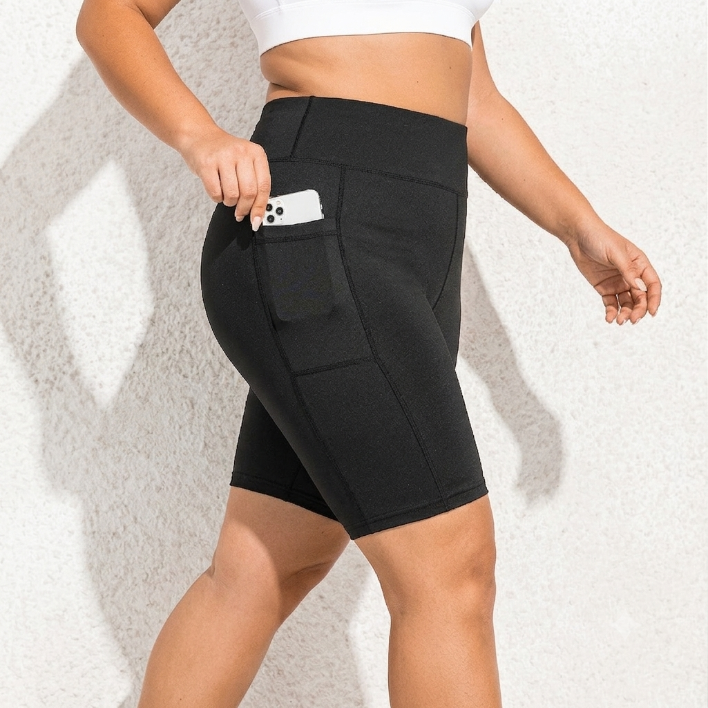 Plus Size High Waisted Biker Shorts