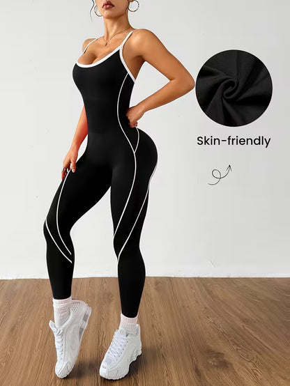 Women's Seamless Color Contrast Yoga Jumpsuit