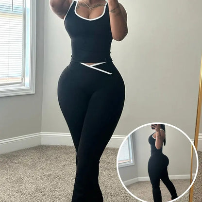 Plus Size Women's Sleeveless Gym Yoga Set