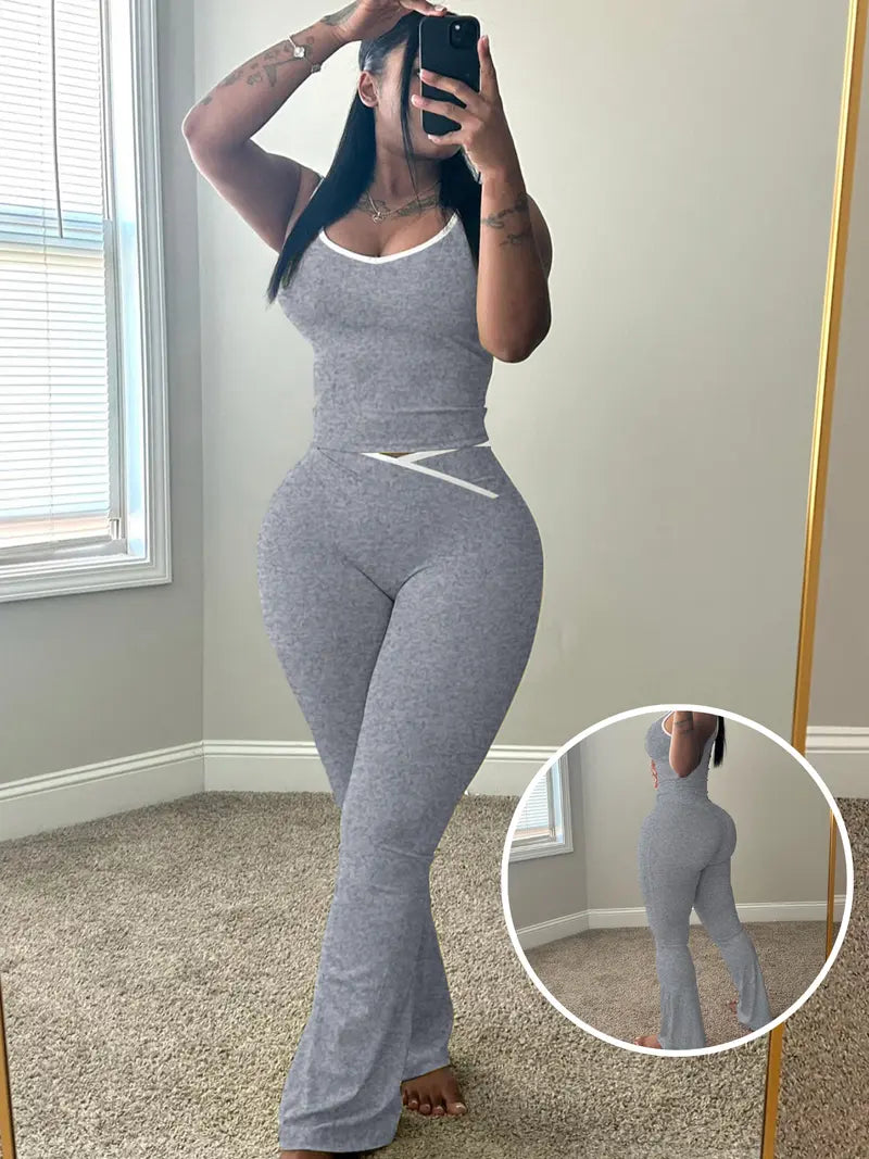 Plus Size Women's Sleeveless Gym Yoga Set