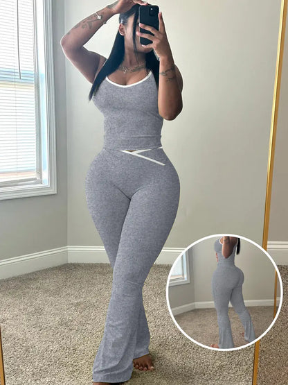 Plus Size Women's Sleeveless Gym Yoga Set