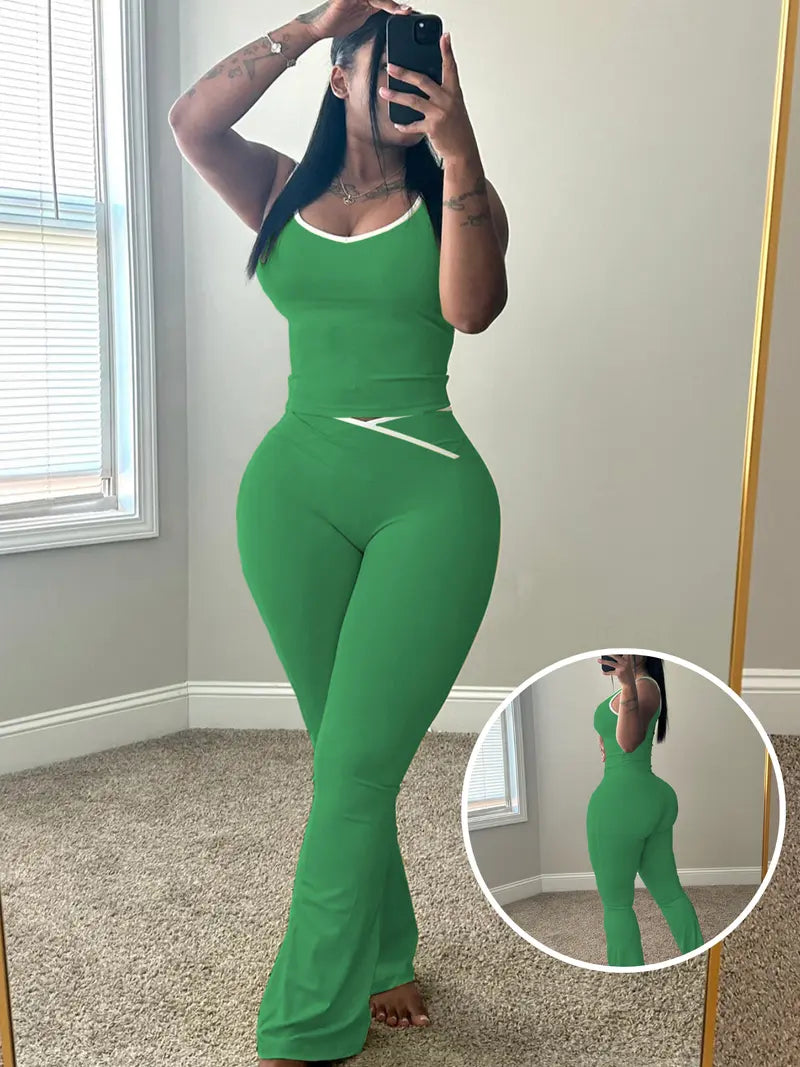 Plus Size Women's Sleeveless Gym Yoga Set