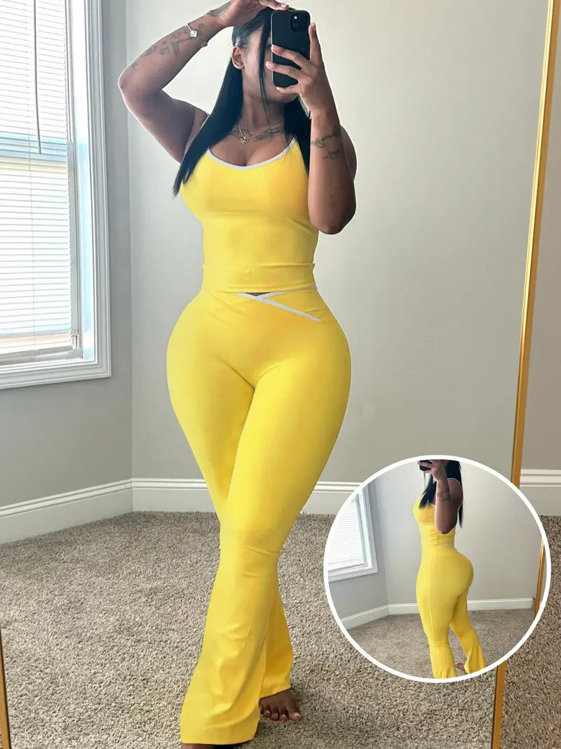 Plus Size Women's Sleeveless Gym Yoga Set