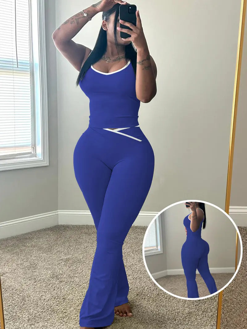 Plus Size Women's Sleeveless Gym Yoga Set